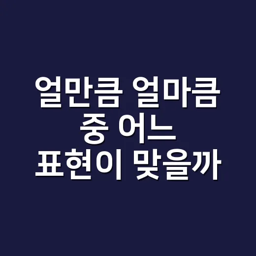 얼만큼 얼마큼 중 어느 표현이 맞을까요? - 요약