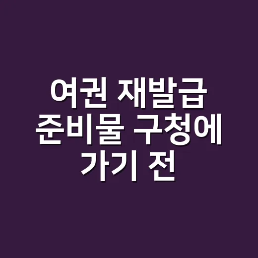 여권 재발급 준비물 구청에 가기 전 확인하셨나요? - 요약