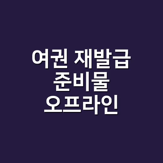 여권 재발급 준비물 오프라인 신청엔 뭐가 필요할까요? - 요약