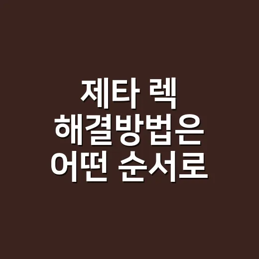 제타 렉 해결방법은 어떤 순서로 확인하면 될까요? - 요약
