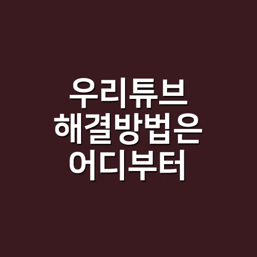 우리튜브 해결방법은 어디부터 확인해야 할까요? - 요약