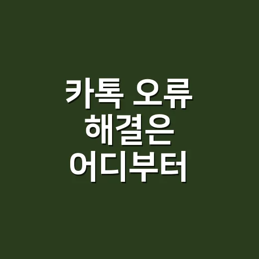 카톡 오류 해결은 어디부터 확인해야 할까요? - 요약
