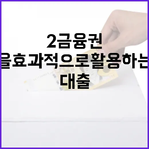 2금융권 대출을 효과적으로 활용하는 방법 - 요약