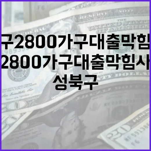 성북구 2800가구 대출 막힘 사태 해결 방법 - 요약