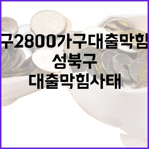 성북구 2800가구 대출 막힘 사태에 대처하는 방법 - 요약