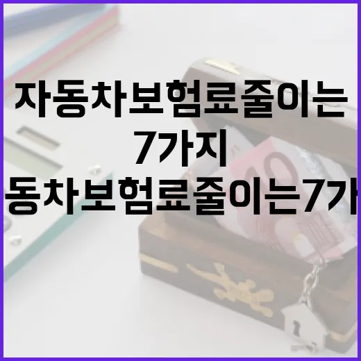 자동차보험료 줄이는 7가지 점검 포인트 - 요약