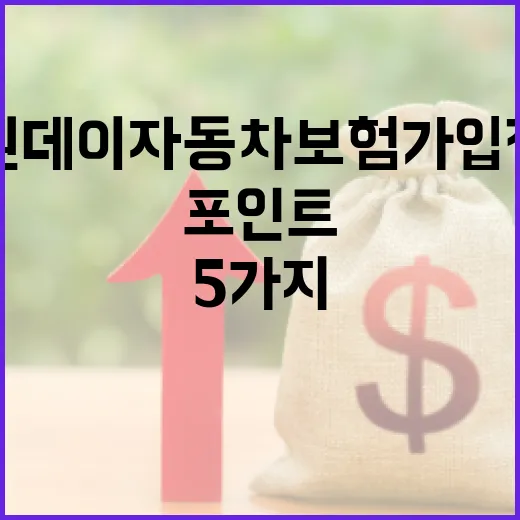 원데이자동차보험 가입 전 확인할 5가지 돈 새는 포인트 - 요약