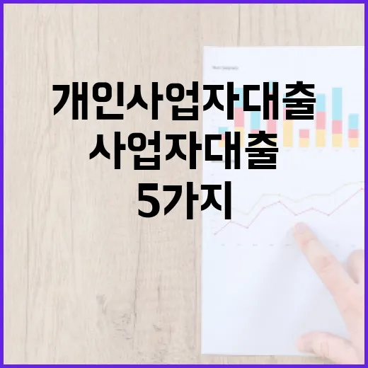 개인사업자대출 받기 전 가계부로 확인할 5가지 숫자 - 요약