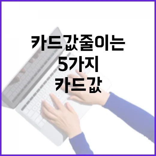 국민카드홈페이지에서 카드값 줄이는 5가지 확인 순서 - 요약
