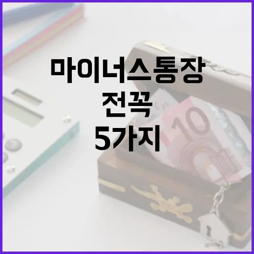 마이너스통장 쓰기 전 꼭 계산할 5가지 숫자 - 요약