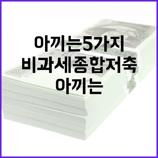 비과세종합저축으로 이자세 아끼는 5가지 체크포인트 - 요약