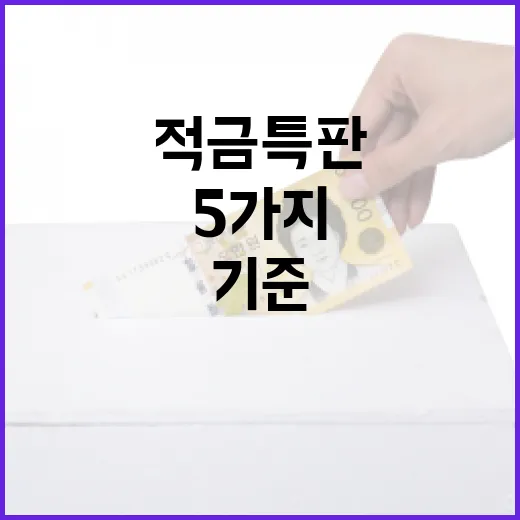 적금특판 고를 때 잔고가 덜 흔들리는 5가지 기준 - 요약