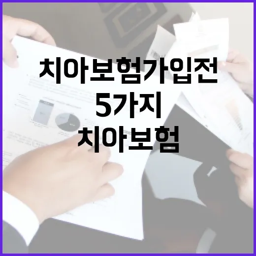 치아보험 가입 전 가계부로 확인할 5가지 숫자 - 요약