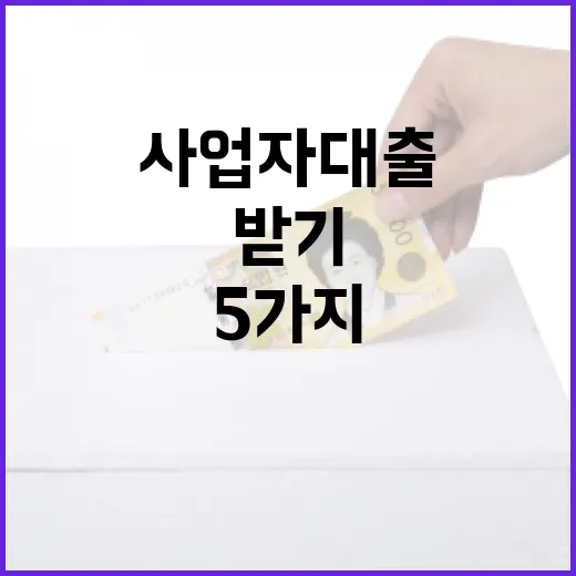 사업자대출 받기 전 확인할 5가지 숫자 - 요약