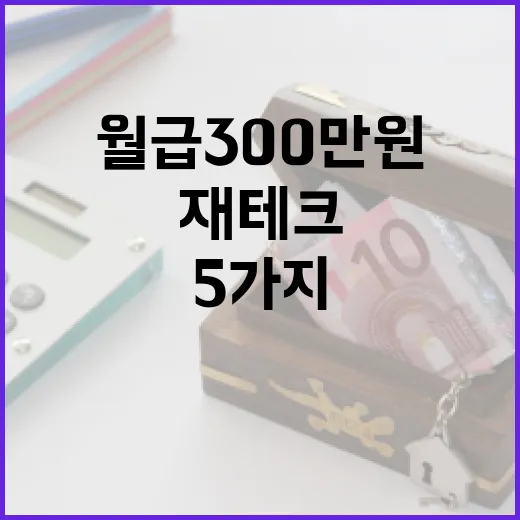 월급 300만원 직장인을 위한 재테크 습관 5가지 - 요약