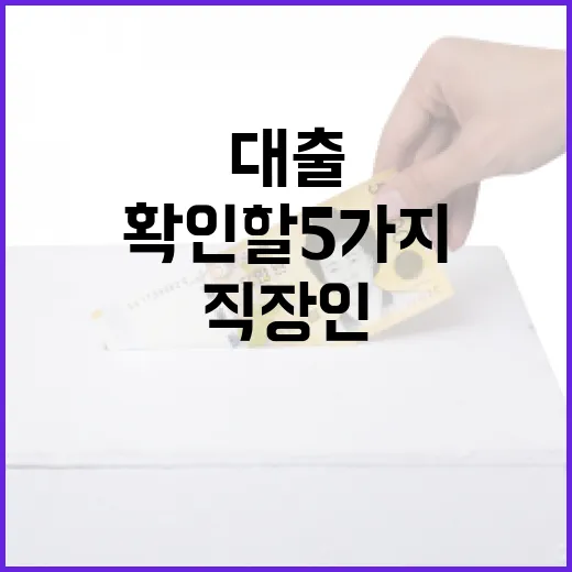 직장인대출 받기 전 확인할 5가지 가계부 기준 - 요약