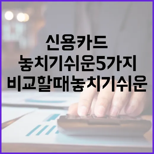 신용카드비교할 때 놓치기 쉬운 5가지 숫자 - 요약