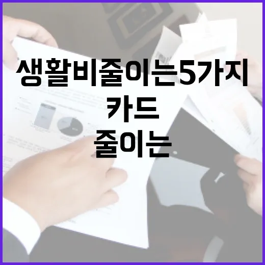 카드의정석으로 생활비 줄이는 5가지 기준 - 요약