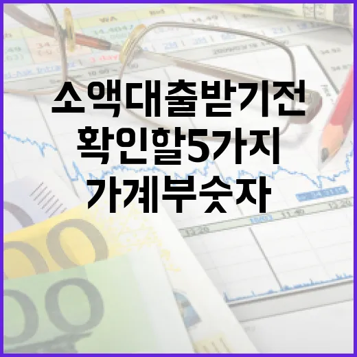 소액대출 받기 전 확인할 5가지 가계부 숫자 - 요약