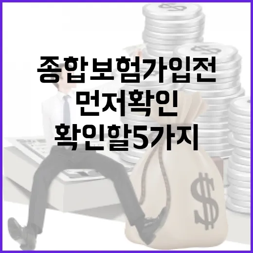종합보험 가입 전 가계부에서 먼저 확인할 5가지 숫자 - 요약