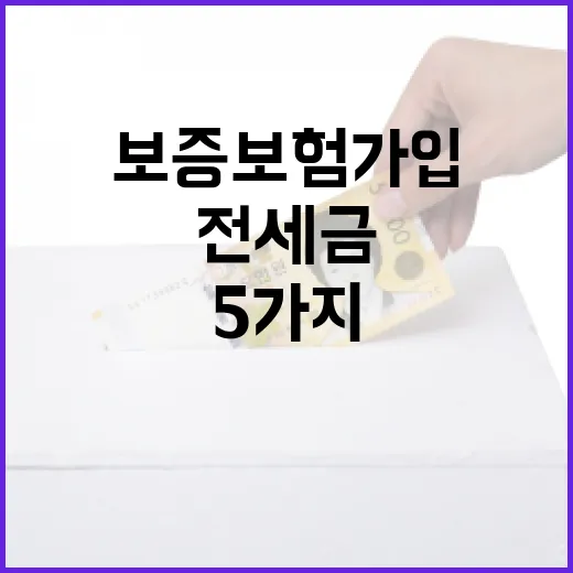 전세금보증보험 가입 전 확인할 5가지 숫자 - 요약