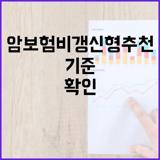 암보험비갱신형추천 전 가계부로 확인할 5가지 기준 - 요약