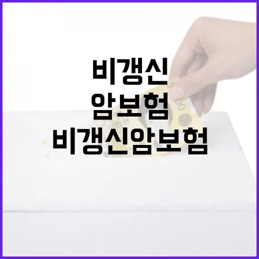 비갱신암보험 고르기 전 따져볼 5가지 숫자 - 요약