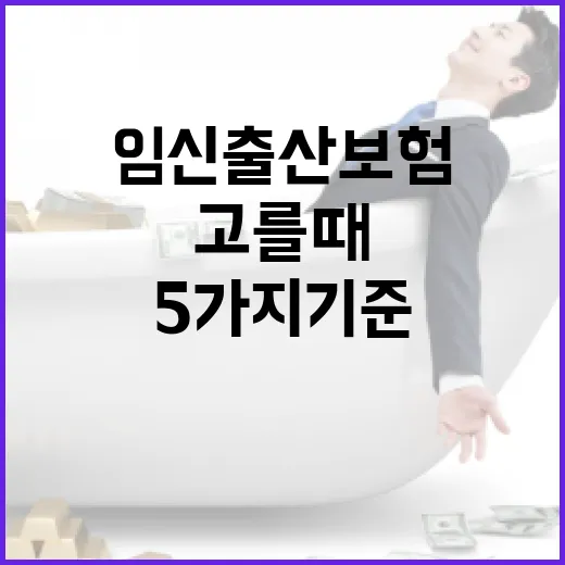 임신출산보험 고를 때 가계부에서 먼저 보는 5가지 기준 - 요약