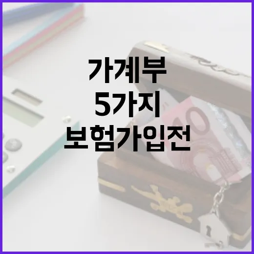 보험가입 전 가계부로 확인할 5가지 숫자 - 요약