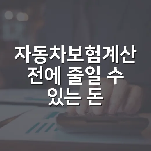 자동차보험계산 전에 줄일 수 있는 돈 6가지 - 요약