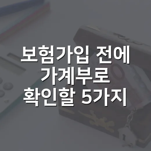 보험가입 전에 가계부로 확인할 5가지 숫자 - 요약