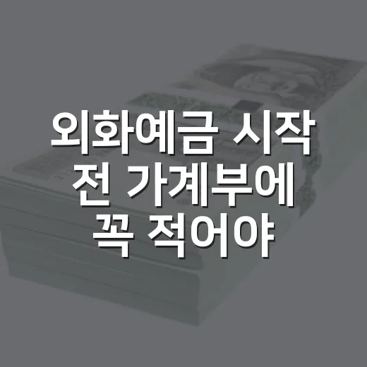 외화예금 시작 전 가계부에 꼭 적어야 할 5가지 - 요약