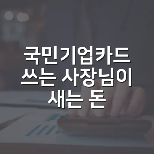 국민기업카드 쓰는 사장님이 새는 돈 줄이는 5가지 점검법 - 요약