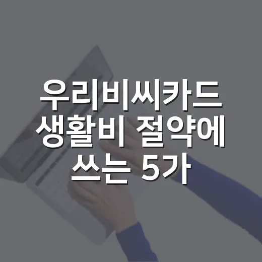 우리비씨카드 생활비 절약에 쓰는 5가지 기준 - 요약
