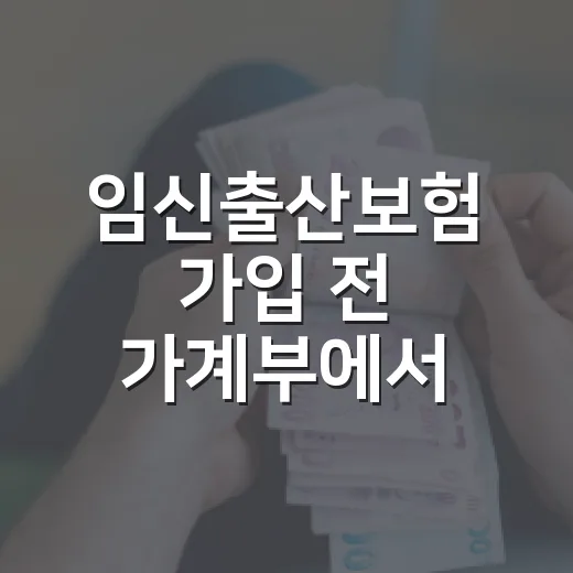 임신출산보험 가입 전 가계부에서 먼저 보는 5가지 숫자 - 요약