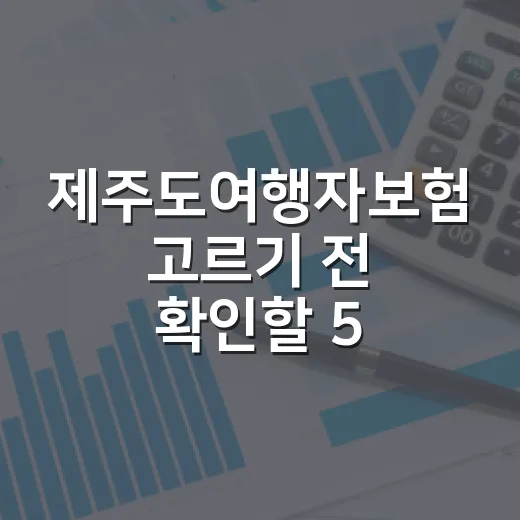 제주도여행자보험 고르기 전 확인할 5가지 가계부 기준 - 요약