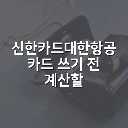신한카드대한항공 카드 쓰기 전 계산할 5가지 숫자 - 요약
