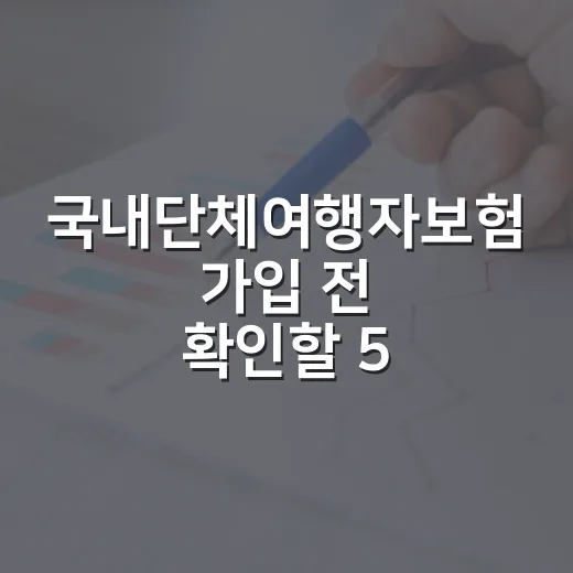 국내단체여행자보험 가입 전 확인할 5가지 생활비 기준 - 요약