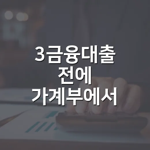 3금융대출 전에 가계부에서 먼저 확인할 5가지 숫자 - 요약