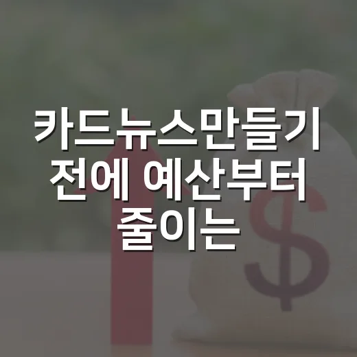 카드뉴스만들기 전에 예산부터 줄이는 5가지 현실 기준 - 요약