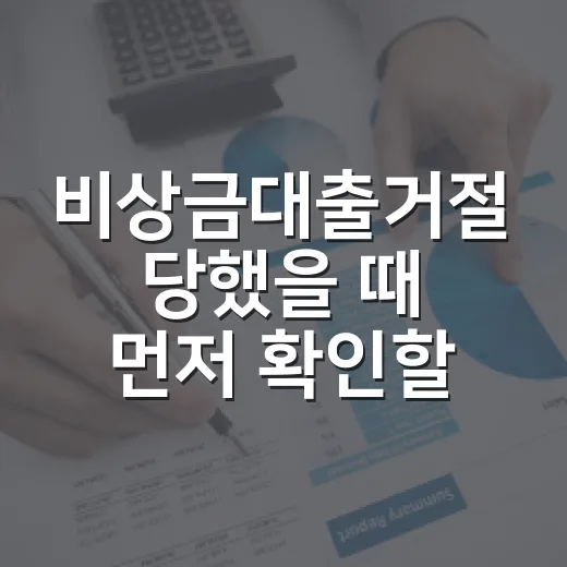 비상금대출거절 당했을 때 먼저 확인할 5가지 숫자 - 요약