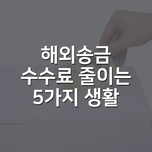 해외송금 수수료 줄이는 5가지 생활 가계부 기준 - 요약