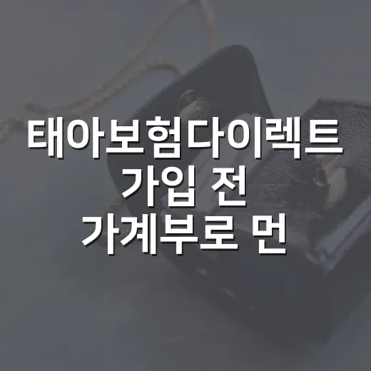 태아보험다이렉트 가입 전 가계부로 먼저 확인할 5가지 - 요약