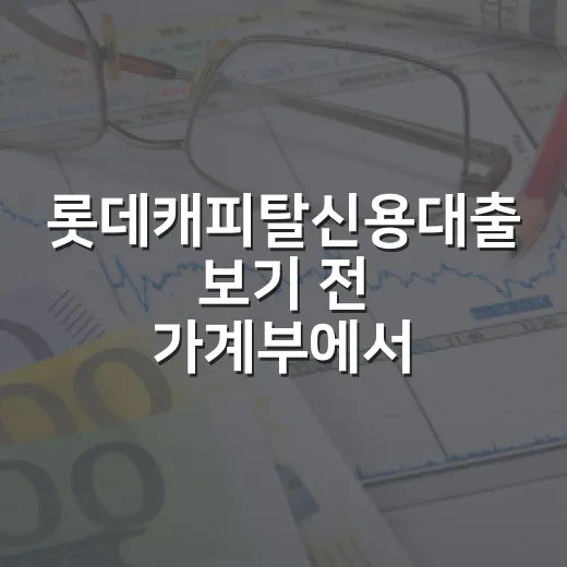 롯데캐피탈신용대출 보기 전 가계부에서 먼저 확인할 5가지 - 요약