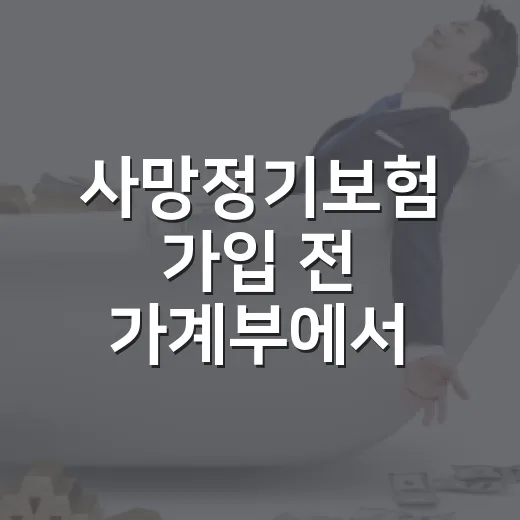 사망정기보험 가입 전 가계부에서 먼저 확인할 5가지 - 요약