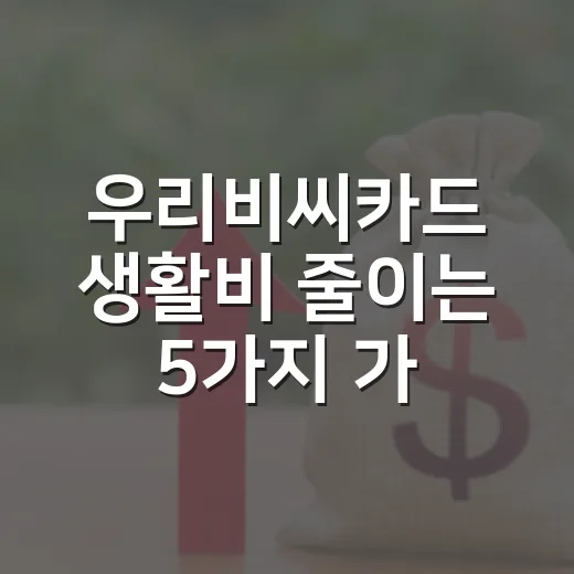 우리비씨카드 생활비 줄이는 5가지 가계부 사용법 - 요약