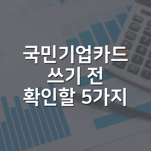 국민기업카드 쓰기 전 확인할 5가지 돈 새는 지점 - 요약