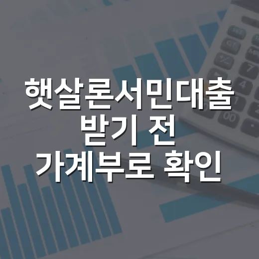 햇살론서민대출 받기 전 가계부로 확인할 5가지 - 요약