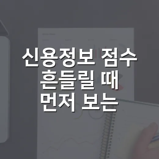 신용정보 점수 흔들릴 때 먼저 보는 5가지 생활 숫자 - 요약