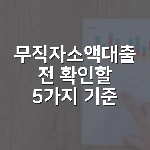 무직자소액대출 전 확인할 5가지 기준 - 요약